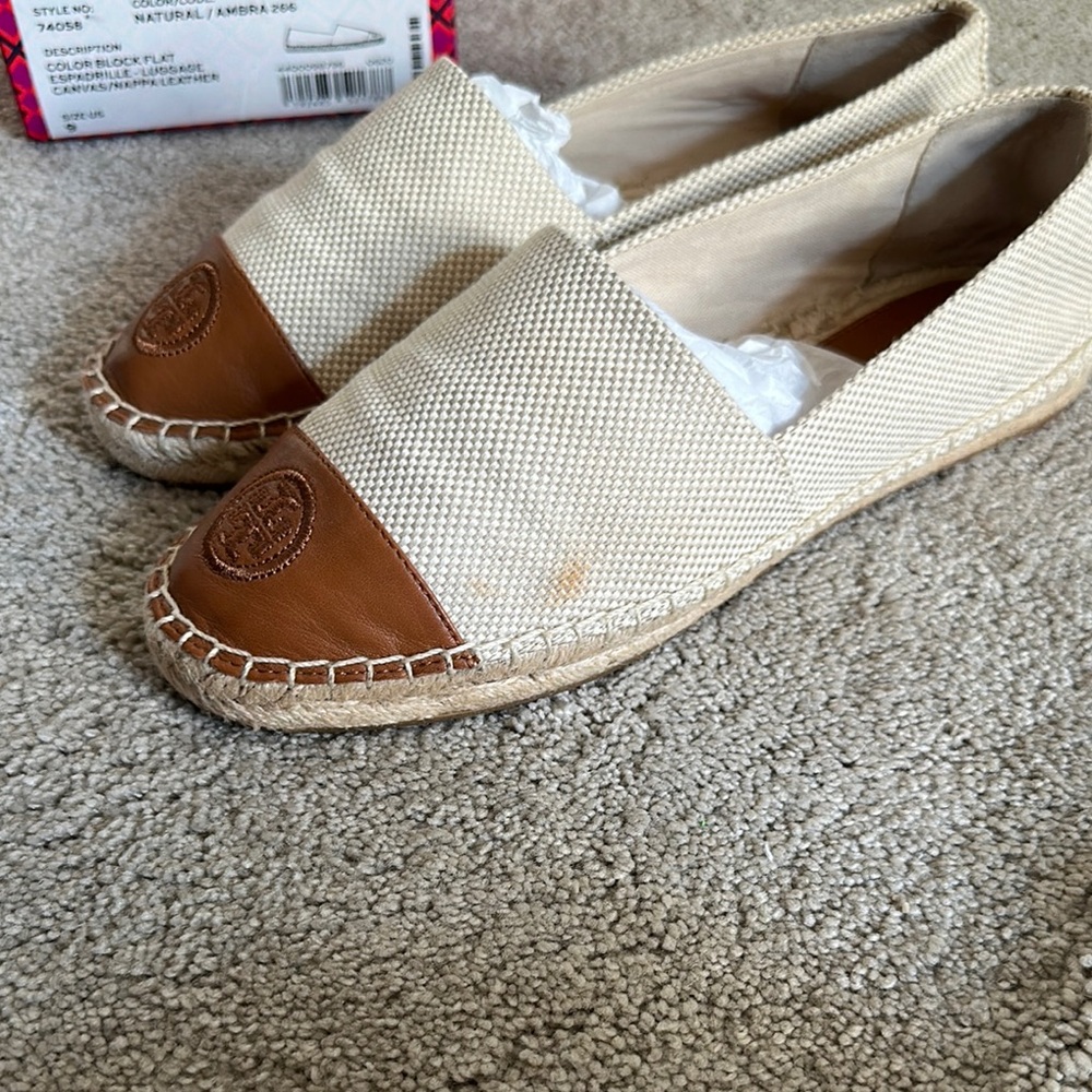 SOLD. Tory Burch Natural and Brown Espadrilles - Picture 2 of 10